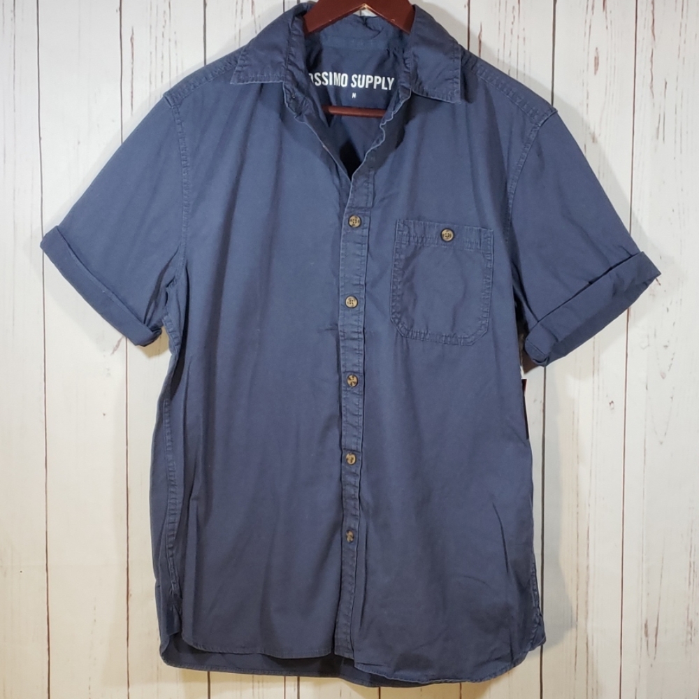 NWT Men's Mossimo Blue Button up Work shirt Med